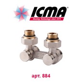 Радиаторный кран и вентиль Кран радиаторный двухтрубный угловой ICMA (арт. 884)