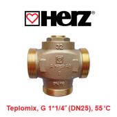 Термосмесительный трехходовой клапан Herz Teplomix (DN25, 55 °C)