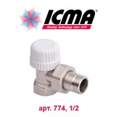 Кран радиаторный угловой термостатический ICMA (арт. 774, 1/2)