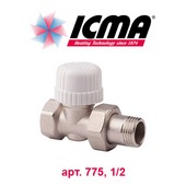 Радиаторный кран и вентиль Кран радиаторный прямой термостатический ICMA (арт. 775, 1/2)
