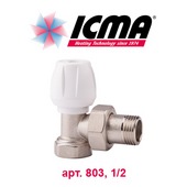 Кран радиаторный угловой простой настройки ICMA (арт. 803, 1/2)