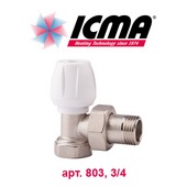 Радиаторный кран и вентиль Кран радиаторный угловой простой настройки ICMA (арт. 803, 3/4)