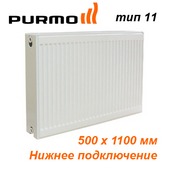 Стальной радиатор Purmo Ventil Compact тип CV11 500х1100