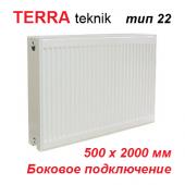 Стальной радиатор Terra teknik тип 22 K 500х2000 (3860 Вт, боковое подключение)