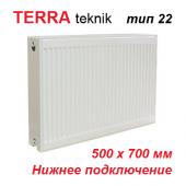 Радиатор отопления Terra teknik тип 22 VK 500х700 (1351 Вт, нижнее подключение)