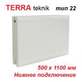 Радиатор отопления Terra teknik тип 22 VK 500х1100 (2123 Вт, нижнее подключение)