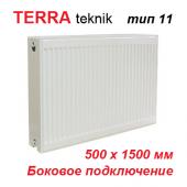 Стальной радиатор Terra teknik тип 11 K 500х1500 (1640 Вт, боковое подключение)