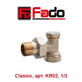 Радиаторный кран и вентиль Кран (вентиль) радиаторный Fado Classic (арт. KR02, 1/2, угловой нижний)