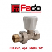 Радиаторный кран и вентиль Кран (вентиль) радиаторный Fado Classic (арт. KR03, 1/2, прямой верхний)