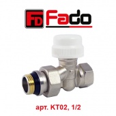 Радиаторный кран и вентиль Кран (вентиль) радиаторный термостатический Fado (арт. KT02, 1/2, прямой)