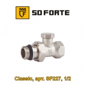 Радиаторный кран и вентиль Кран (вентиль) радиаторный SD-Forte Classic (арт. SF227W15, 1/2, прямой нижний)
