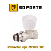 Радиаторный кран и вентиль Кран (вентиль) радиаторный SD-Forte Powerful (арт. SF230W15, 1/2, прямой верхний)