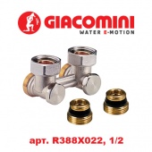 Радиаторный кран и вентиль Кран (вентиль) радиаторный двухтрубный Giacomini (арт. R388X002, 1/2, угловой)