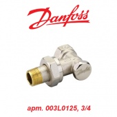 Радиаторный кран и вентиль Кран (вентиль) радиаторный Danfoss RLV-S 20 (арт. 003L0125, 3/4, угловой нижний)