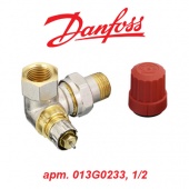 Радиаторный кран и вентиль Кран (вентиль) радиаторный термостатический Danfoss RA-N 15 (арт. 013G0233, 1/2, угловой правый)
