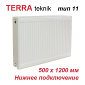 Стальной радиатор Terra teknik тип 11 VK 500х1200 (1312 Вт, нижнее подключение)