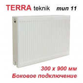 Радиатор отопления Terra teknik тип 11 K 300х900 (610 Вт, боковое подключение)