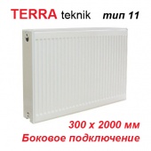 Радиатор отопления Terra teknik тип 11 K 300х2000 (1355 Вт, боковое подключение)