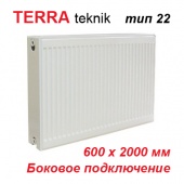 Радиатор отопления Terra teknik тип 22 K 600х2000 (4465 Вт, боковое подключение)