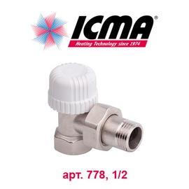 Кран радиаторный угловой термостатический ICMA (арт. 778, 1/2)