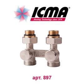 Кран радиаторный двухтрубный прямой ограничительный ICMA (арт. 897)