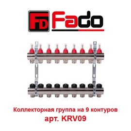 Коллекторная группа на 9 контуров с расходомерами Fado арт. KRV09
