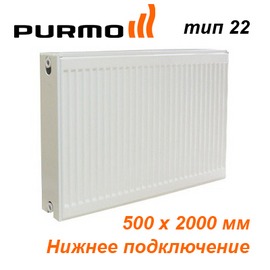 Стальной панельный радиатор отопления Purmo Ventil Compact тип CV22 500х2000