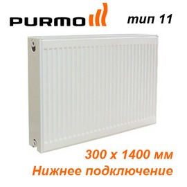 Стальной панельный радиатор отопления Purmo Ventil Compact тип CV11 300х1400
