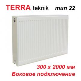 Стальной панельный радиатор отопления Terra teknik тип 22 K 300х2000