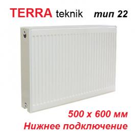 Стальной панельный радиатор отопления Terra teknik тип 22 VK 500х600