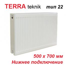 Стальной панельный радиатор отопления Terra teknik тип 22 VK 500х700
