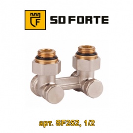 Кран (вентиль) радиаторный двухтрубный угловой SD-Forte (арт. SF252W15, 1/2