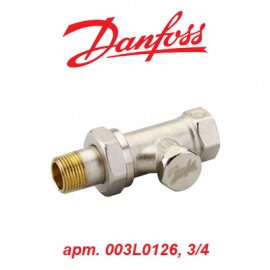 Кран (вентиль) радиаторный прямой нижний Danfoss RLV-S 20 (арт. 003L0126, 3/4
