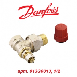 Кран (вентиль) радиаторный термостатический угловой Danfoss RA-N 15 (арт. 013G0013, 1/2