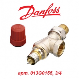 Кран (вентиль) радиаторный термостатический осевой Danfoss RA-N 20 (арт. 013G0155, 3/4