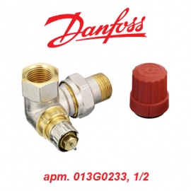 Кран (вентиль) радиаторный термостатический угловой правый Danfoss RA-N 15 (арт. 013G0233, 1/2