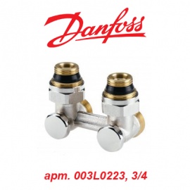Кран (вентиль) радиаторный двухтрубный угловой Danfoss RLV-KS 20 (арт. 003L0223, 3/4