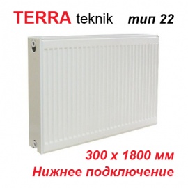 Стальной панельный радиатор отопления Terra teknik тип 22 VK 300х1800