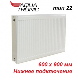 Стальной радиатор Aqua Tronic тип 22 VK 600х900 с нижним подключением