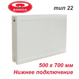 Стальной панельный радиатор отопления Sanica тип 22 VК 500х700